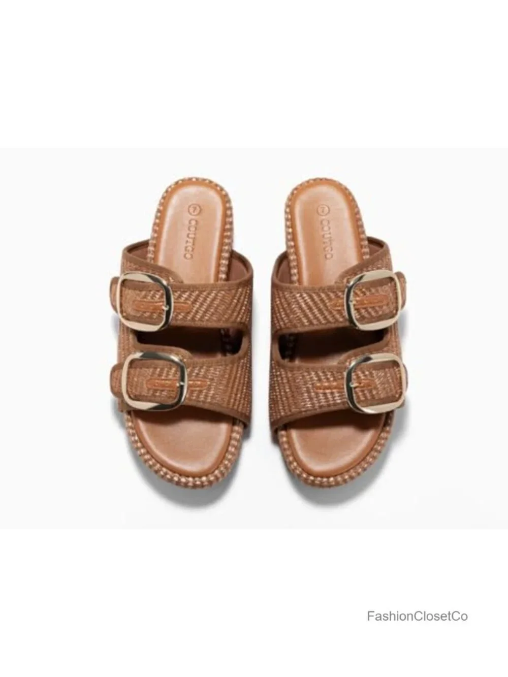 Women's Raffia Platform Wedge Sandals Espadrilles Slip On